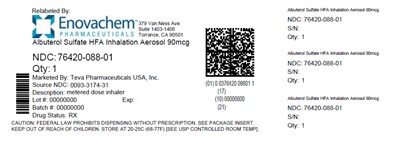 Albuterol Sulfate Hfa Inhalation Aerosol 90 Mcg Per Actuation, 200 Metered Inhalations Carton (Albuterol Sulfate Hfa N021457 16)