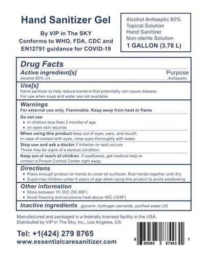 1 Gallon (3.78 L) Label (Label Back)