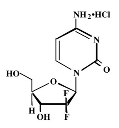 image description - gemcitabine hydrochloride structure