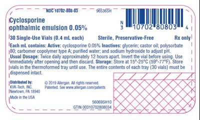 Ndc 10702-808-03cyclosporineophthalmic Emulsion 0.05%30 Single-use Vials (0.4 mL Each)sterile, Preservative-freerx Only (Cyclosporine Ophthalmic Emulsion 0 05 02)