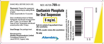 Bottle Label (Oseltamivir Bottle Label)