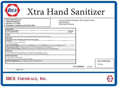 Isopropyl Alcohol 75% V/v. Purpose: Antiseptic (Ibexhandsanitizercdc)
