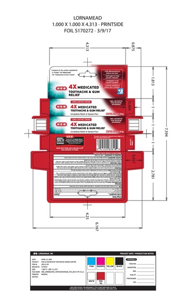 HEB_4XMedicated_ToothacheCream_Ctn_2821611R1_001.jpg Carton Artwork - HEB 4XMedicated ToothacheCream Ctn 2821611R1 001