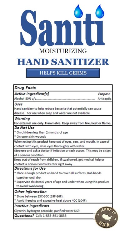 Saniti (Label 1 Gallon Back)