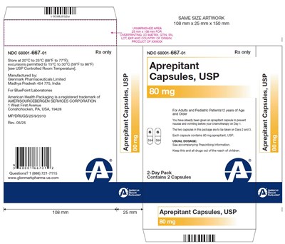 Carton Blister Card- Aprepitant Capsules Usp 80 mg 2s Pack (80mg 6cap)