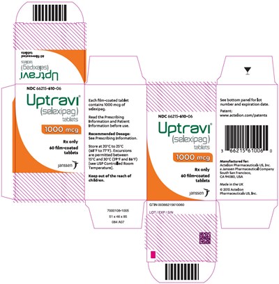 uptravi-15.jpg PRINCIPAL DISPLAY PANEL - 1600 mcg Tablet Bottle Carton - uptravi 15