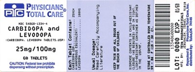 Carbidopa And Levodopa Tablets 25 mg/100 mg (1334)