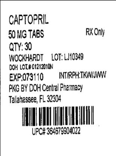 Captopril Tablets, Usp 50 mg (Captopril50mg(wockhardt))