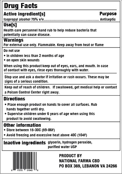 Front (Back Nationalfarmacbd Handsanitizer Label V4 100 Df)