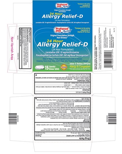 LoraD.jpg This is the 15 count blister carton label for Preferred Plus Loratadine D extended-release tablets. - LoraD