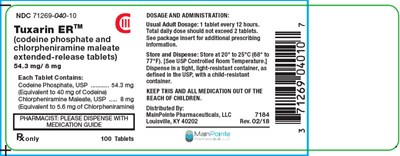 tuxarin-03.jpg PRINCIPAL DISPLAY PANEL - 100 Tablet Bottle Label - tuxarin 03