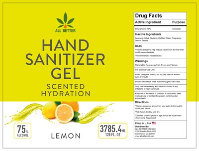 Hand Sanitizer (Lemon 1gallon)