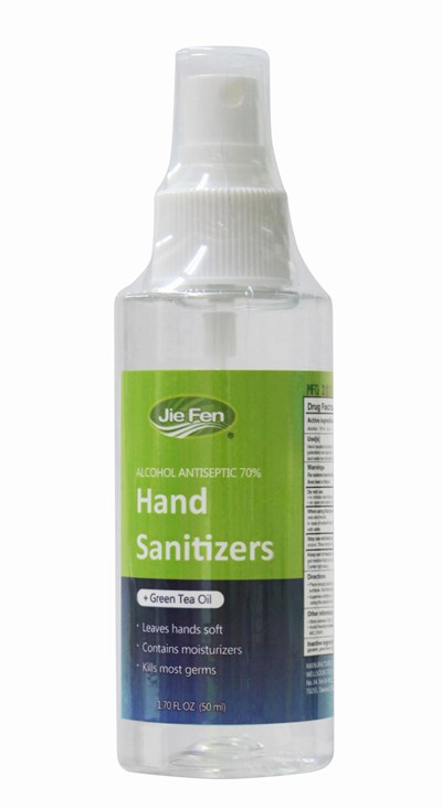 50ml hand sanitizers spray - label