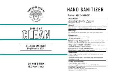 DarkDoor_SpiritofClean_16oz_Gel.jpg Ethyl Alcohol 80% - DarkDoor SpiritofClean 16oz Gel