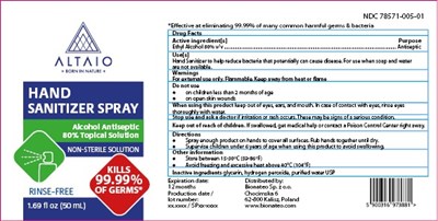 Altaio Hand Sanitizer Spray 50 mL (En 115 90 Hand Sanitizer Spray 50ml)