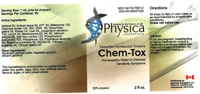 Image Of Bottle Label (Chemtox)