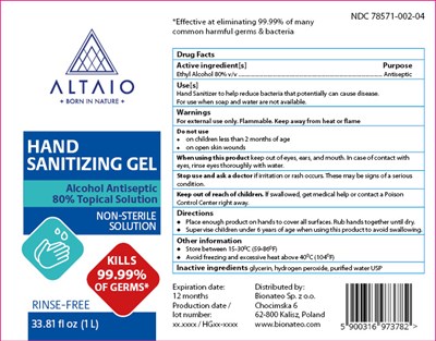 Altaio Hand Sanitizing Gel 1000 mL (1000ml En 115 90 Hand Sanitizing Gel)