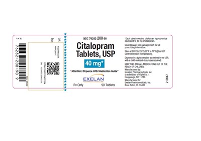 40mg.jpg Principal Display Panel – 40 mg Bottle Label - 40mg