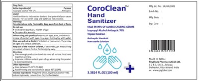 100mL label - coroclean 100ml