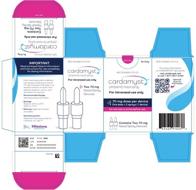 Principal Display Panel – 70 mg Carton Label (Car15 0003 13)