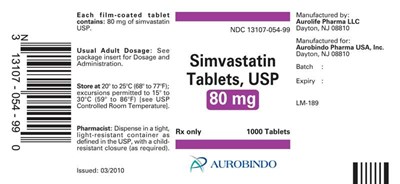 PACKAGE LABEL.PRINCIPAL DISPLAY PANEL - 80mg (1000 Tablets Bottle NCRC) - simvastatin fig6