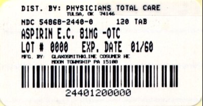 image of 81 mg package label - 2440
