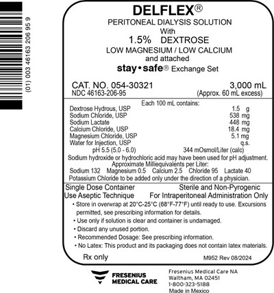 Principal Display Panel – 1.5% Dextrose 3000 mL Bag Label - del06 0000 14