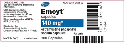 emcyt-06.jpg PRINCIPAL DISPLAY PANEL - 140 mg Capsule Bottle Label - emcyt 06