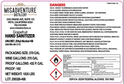 Misadventure_Sanitizer_270gal_Grapefruit.jpg Container Label - Misadventure Sanitizer 270gal Grapefruit