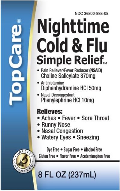 top-care-nighttime-cold-and-flu-simple-relief-01.jpg PRINCIPAL DISPLAY PANELNDC 36800-888-08NighttimeCold & FluSimple Relief8 FL OZ (237mL) - top care nighttime cold and flu simple relief 01