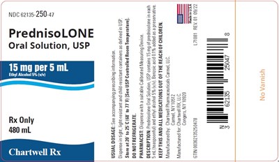 image description - prednisolone oral solution 15mg 480ml bottle label