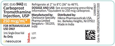 Vial Label (Carboprost Tromethamine Injection Usp 2)