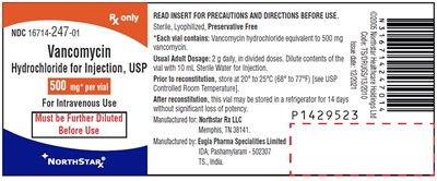 vancomycin-fig1.jpg PACKAGE LABEL-PRINCIPAL DISPLAY PANEL - 500 mg per vial - Container Label - vancomycin fig1