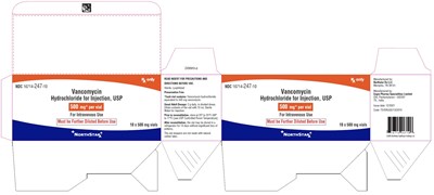 vancomycin-fig2.jpg PACKAGE LABEL-PRINCIPAL DISPLAY PANEL - 500 mg per vial - Carton (10 Vials) - vancomycin fig2