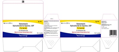 vancomycin-fig4.jpg PACKAGE LABEL-PRINCIPAL DISPLAY PANEL - 1 g per vial - Carton (10 Vials) - vancomycin fig4