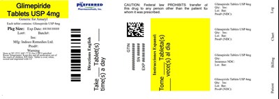 Glimepiride Tablets Usp 4mg (Fpp 4 mg)