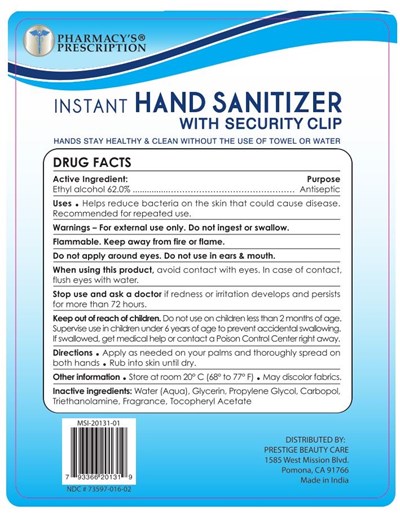 Pharmacys Prescription Hand Sanitizer (73597 016 02 Pharmacys Prescription Hand Sanitizer B)