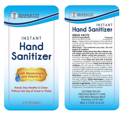 Pharmacys Prescription Hand Sanitizer (73597 016 02 Pharmacys Prescription Hand Sanitizer C)