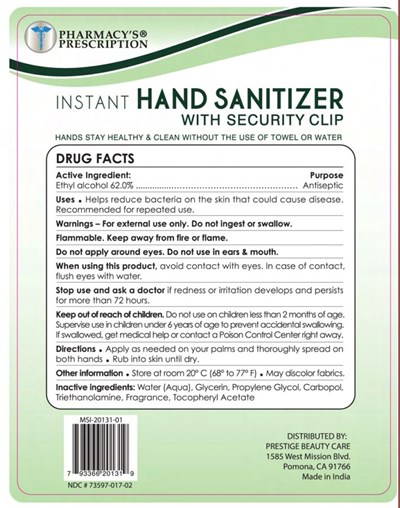 Pharmacys Prescription Hand Sanitizer (73597 017 02 Pharmacys Prescription Hand Sanitizer B)