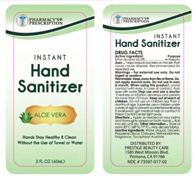 Pharmacys Prescription Hand Sanitizer (73597 017 02 Pharmacys Prescription Hand Sanitizer C)