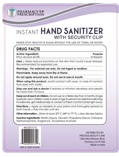 Pharmacys Prescription Hand Sanitizer (73597 018 02 Pharmacys Prescription Hand Sanitizer B)