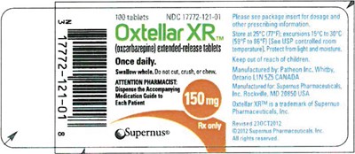 oxtellar-xr-02.jpg Package Label - Principal Display Panel - 150 mg TRADENAME 5-Count Blister Pack - oxtellar xr 02