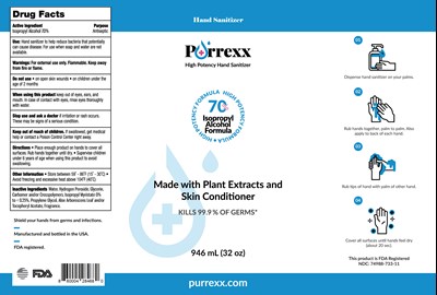 V4 2 Purrexx Label 32 Oz (946 mL) Isopropyl 70