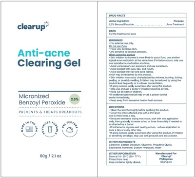 clearup-01.jpg PRINCIPAL DISPLAY PANEL - 60 g Tube Carton - clearup 01