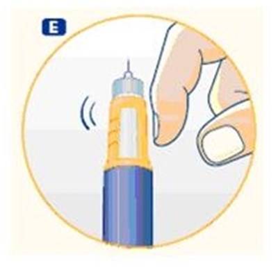 E (Hold the pen and tap the top gently.)