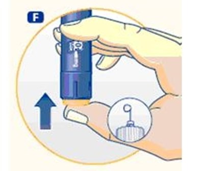 F (Press the dose button.)