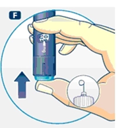 F (Press the dose button.)