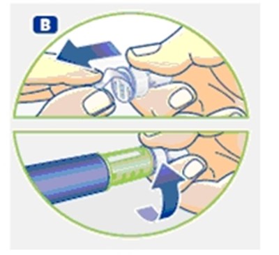 B (Take a new disposable needle.)