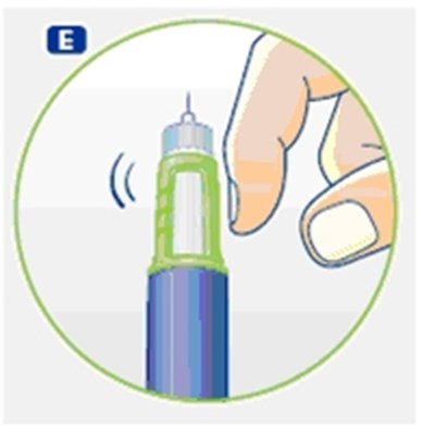 E (Hold the pen and tap the top gently.)