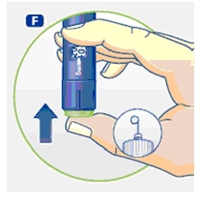 F (Press the dose button.)